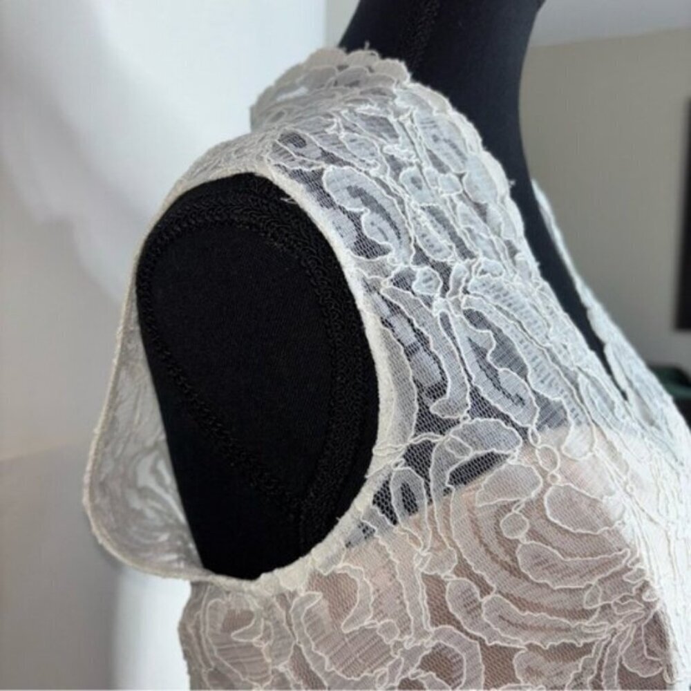Vivian Diamond Dessy Vintage Lace Cream Mother Of The Bride Dress 12 - Picture 6 of 12